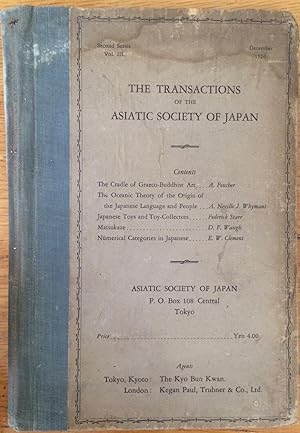 Seller image for Transactions of the Asiatic Society of Japan. Second series, Vol. III for sale by Arthur Probsthain