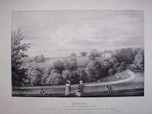 A Fine Original Antique Lithograph By G. F. Prosser Illustrating Denbies in Surrey. Published in ...