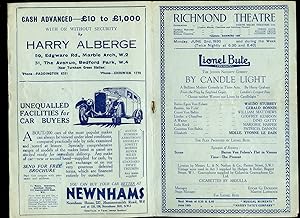 Seller image for By Candle Light: Souvenir Theatre Programme Performed at Richmond Theatre, London for sale by Little Stour Books PBFA Member