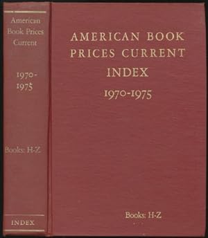 Seller image for American Book Prices Current 1970-1975, Books H-Z for sale by Sapience Bookstore