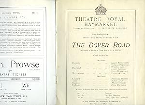 Bild des Verkufers fr The Dover Road: Souvenir Theatre Programme Performed at Theatre Royal, Haymarket, London zum Verkauf von Little Stour Books PBFA Member