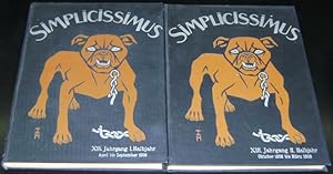 Seller image for Simplicissimus. Illustrierte Wochenschrift. 13. Jg., I. Halbjahr (April bis September 1908) und II. Halbjahr (Oktober 1908 bis Mrz 1909). for sale by Antiquariat Weinek