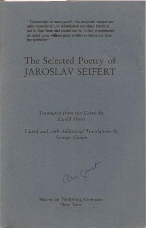 Seller image for The Selected Poetry of Jaroslav Seifert for sale by Works on Paper
