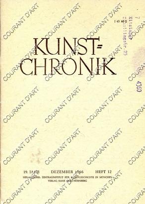 KUNST=CHRONIK. 19. JAHR. DEZEMBER 1966. HEFT 12. HILFE FUR FLORENZ. MEISTERWERKE DES 18. JAHRHUND...