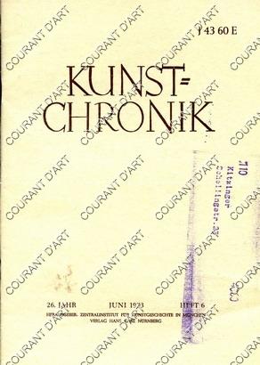 KUNST=CHRONIK. 26. JAHR. JUNI 1973. HEFT 6. TRIUMPH EINER SCHONEN EPOCHE. THE DECORATIONS FOR THE...