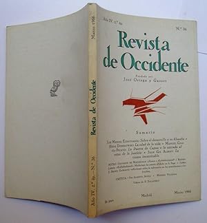 Seller image for Revista De Occidente n 36. Sobre El Desarrollo y Su Filosofa; La Edad De La Vida; La Puerta De Capua o La Entrada al Reino De La Justicia; La Trama Inextricable for sale by La Social. Galera y Libros