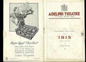 Seller image for Iris: Souvenir Theatre Programme Performed at Adelphi Theatre, Strand, London for sale by Little Stour Books PBFA Member