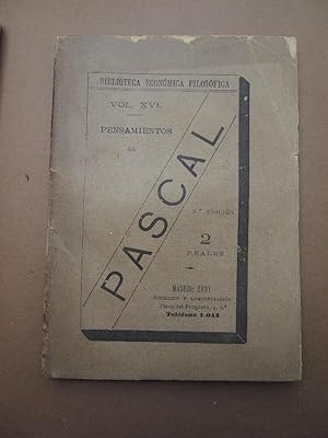 Seller image for Pensaminetos de. Trad. de Isidro G. y Gonzlez. for sale by Carmichael Alonso Libros