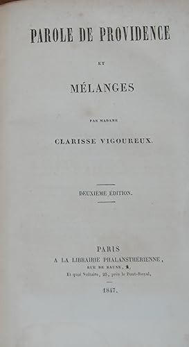 PAROLE DE PROVIDENCE ET MELANGES