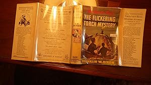 Seller image for The Flickering Torch Mystery Series #22 ,First Edition, Second Printing , DJ Has 2 Hardy Boys in Rowboat at Nite with Man on Large Hill Holding Lighted Torch in Trenchcoat Cover Art By Paul Laune for sale by Bluff Park Rare Books