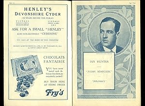 Seller image for Diplomacy: Souvenir Theatre Programme Performed at Royal Adelphi Theatre, Strand, London for sale by Little Stour Books PBFA Member