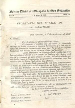BOLETIN OFICIAL DEL OBISPADO DE SAN SEBASTIAN, AÑO IV.