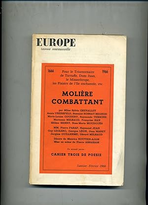 Seller image for Revue Mensuelle EUROPE :MOLIRE COMBATTANT. for sale by Librairie CLERC