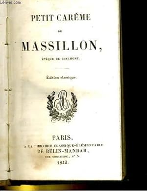 Bild des Verkufers fr Petit Carme de Massillon, vque de Clermont zum Verkauf von Le-Livre