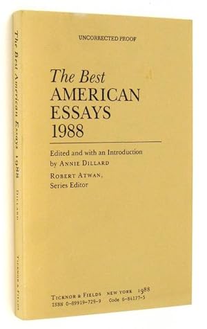 Immagine del venditore per The Best American Essays 1988 venduto da Ken Lopez Bookseller, ABAA (Lopezbooks)