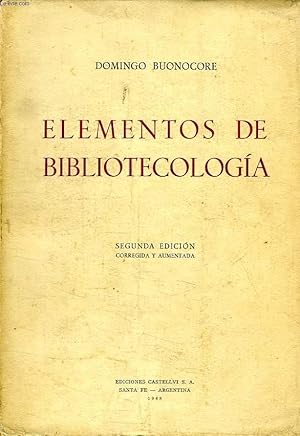 Imagen del vendedor de ELEMENTOS DE BIBLIOTECOLOGIA a la venta por Le-Livre