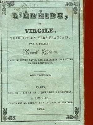 Bild des Verkufers fr L'ENEIDE, DE VIRGILE - TOME 3 zum Verkauf von Le-Livre