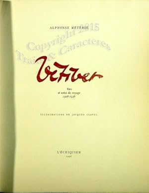 Vetiver. Vers et notes de voyage 1928-1936.