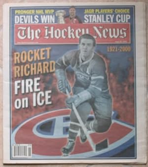 Imagen del vendedor de The Hockey News - June 30, 2000, "Rocket Richard Fire on Ice" a special 16 page insert "Farewell Rocket, 1921-2000" -- vol. 53, no. 38 a la venta por Nessa Books