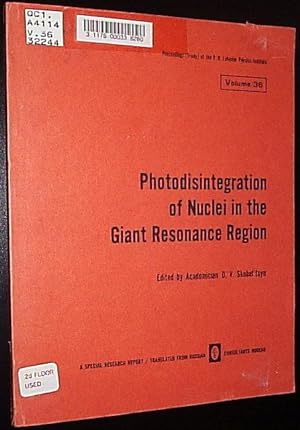 Seller image for Photodisintegration of Nuclei in the Giant Resonance Region for sale by Virtual Books
