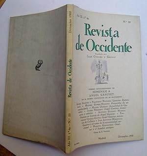 Imagen del vendedor de Revista De Occidente. n 33. Epistolario; Recurdos De Un Condiscpulo; Actualidad De Ganivet; A. Ganivet, Humanista y Mstico; Poemas En Francs De A. Ganivet; A. Ganivet, Ministro De Cultura; Ganivet y El Tema De La Autenticidad Nacional; Ganivet y El Ho a la venta por La Social. Galera y Libros