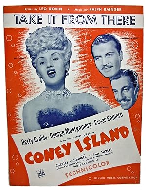 Image du vendeur pour Take It From There (sheet music) from the movie "Coney Island" starring Betty Grable, George Montgomery & Cesar Romero mis en vente par Rose City Books