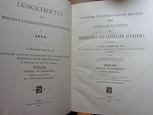 Immagine del venditore per Zoologische und anthropologische Ergebnisse einer Forschungsreise im westlichen und zentralen Sdafrika, ausgefhrt in d. Jahren 1903 - 1905. venduto da Antiquariat Seidel & Richter