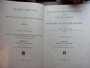 Immagine del venditore per Zoologische und anthropologische Ergebnisse einer Forschungsreise im westlichen und zentralen Sdafrika, ausgefhrt in d. Jahren 1903 - 1905. Bd.1 : Systematik und Tiergeographie. Lieferung 1 (I. Protozoa. II. Helminthes. III. Annelida. IV. Insecta). venduto da Antiquariat Seidel & Richter