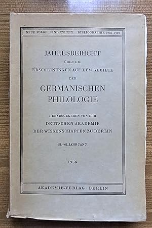 Jahresbericht über die Erscheinungen auf dem Gebiete der Germanischen Philologie. NF Bd. 16/19: B...