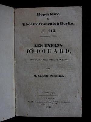 Les enfans d'Edouard. Tragédie en trois actes et en vers.