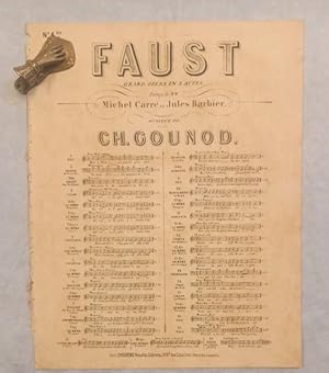 Bild des Verk�ufers f�r FAUST (1859). Op�ra en 5 actes. Poeme de Michel Carr� et Jules Barbier. Couplets chant�s par M.lle Faivre. Spartito per Canto e Pianoforte. seconda met� del XIX secolo (Pl.n�652). zum Verkauf von studio bibliografico pera s.a.s.