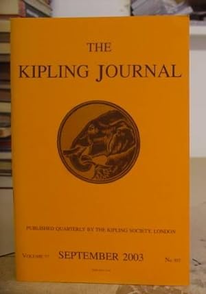 Bild des Verkufers fr The Kipling Journal Volume 77, September 2003. Number 307 zum Verkauf von Eastleach Books
