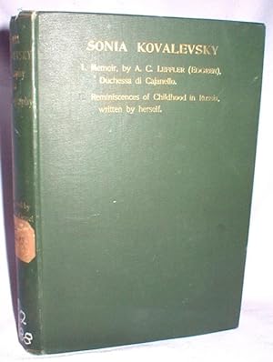 Imagen del vendedor de Sonia Kovalevsky; Biography and Autobiography a la venta por Dave Shoots, Bookseller