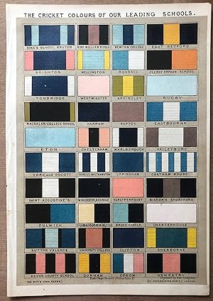 Seller image for The Cricket Colours Of Our Leading Schools Chromo Plate Removed From TheBoys Own paper for sale by Deightons