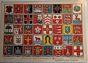 Image du vendeur pour Arms Of The Counties Of England Chromo Plate Removed From The Boys Own Paper. EXTREMELY SCARCE mis en vente par Deightons