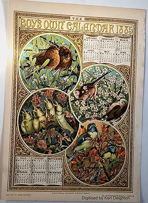 Image du vendeur pour The Boys Own Calendar 1885 Chromo Plate Removed From The Boys Own paper mis en vente par Deightons