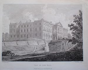 Original Antique Engraved print Illustrating a View of Lyme Hall in Cheshire. Published and Dated...