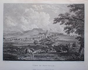 Original Antique Engraved print Illustrating a View of Mottram in Cheshire. Published and Dated 1...