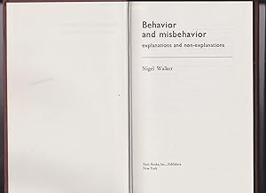 Image du vendeur pour Behavior and Misbehavior : Explanations and Non-Explanations mis en vente par Meir Turner