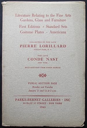 Literature Relating to the Fine Arts, Gardens, Glass and Furniture Collected By the Late Pierre L...