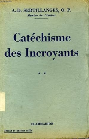 Bild des Verkufers fr CATECHISME DES INCROYANTS. TOME 2. zum Verkauf von Le-Livre