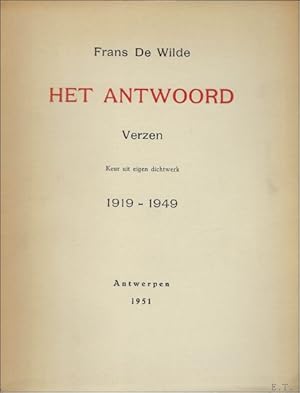 Image du vendeur pour HET ANTWOORD. VERZEN. mis en vente par BOOKSELLER  -  ERIK TONEN  BOOKS