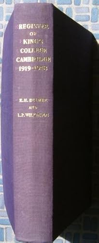 Imagen del vendedor de A Register of Admissions to King's College Cambridge 1919-1958 a la venta por Beach Hut Books