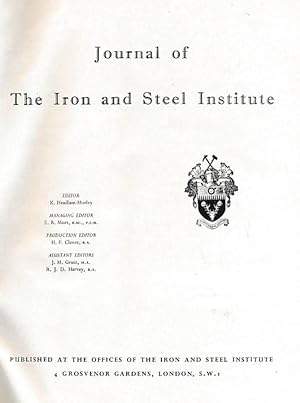 Image du vendeur pour The Journal of the Iron and Steel Institute. Volume 182. 1956, Part 1 mis en vente par Barter Books Ltd
