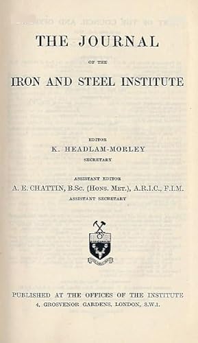 Image du vendeur pour The Journal of the Iron and Steel Institute. Volume 132. 1935, part 2 mis en vente par Barter Books Ltd