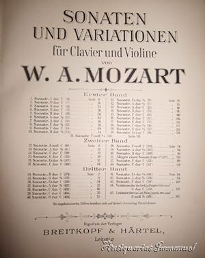 Sonaten und Variationen für Clavier und Violine. Drei Teile in einem Band.