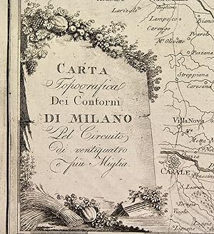 Carta topografica dei contorni di Milano pel circuito di ventiquattro e pi? miglia