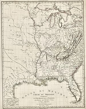 Imagen del vendedor de Golfe du Mxique - Cours du Mississipi comprenant la Louisiane, les 2 Florides, une partie des Etats-Unis et Pays adjacents. a la venta por libreria antiquaria perini Sas di Perini