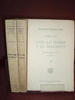 Bild des Verkufers fr CON LA PLUMA Y EL MACHETE ROA RAMON 1950 zum Verkauf von LIBRERIA ANTICUARIA SANZ