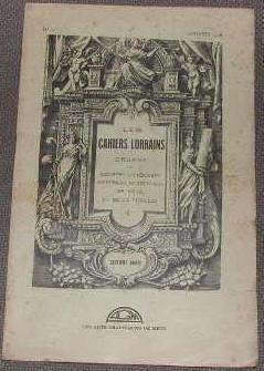 Image du vendeur pour LES CAHIERS LORRAINS ? N 1. Janvier 1930. 8me anne, pagination 1  20. mis en vente par alphabets